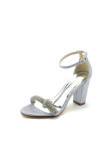 Ankle Strap Sandals with Rhinestone