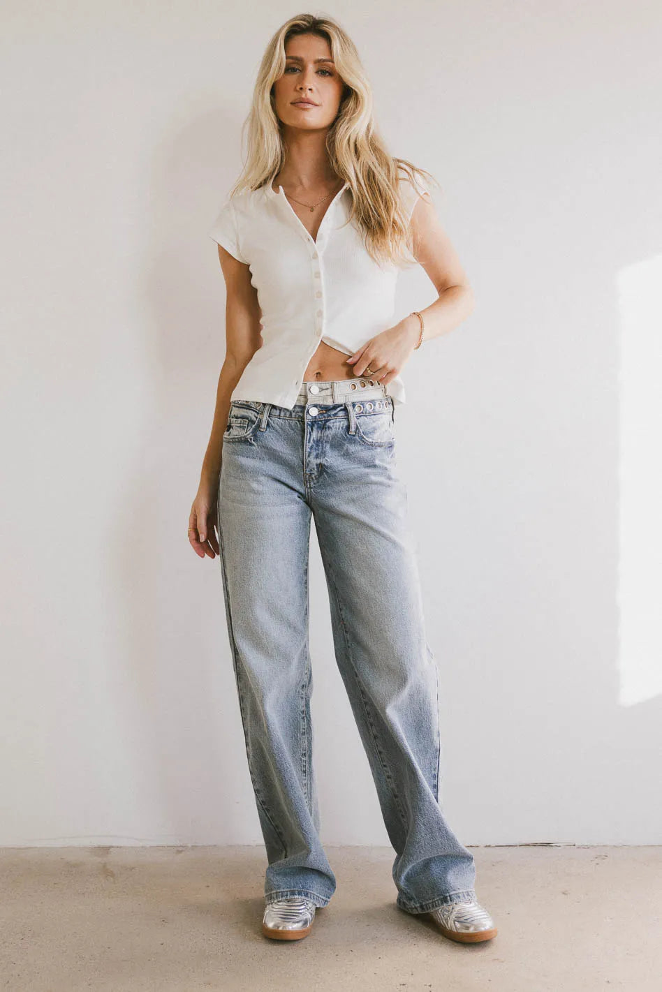 Cierra Double Waisted Wide Leg Jeans FINAL SALE