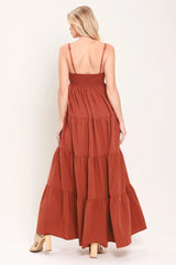 AMBER WAVE TERRACOTTA MAXI DRESS
