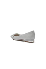 Pointed Toe Glitter Low Heels With Rhinestone