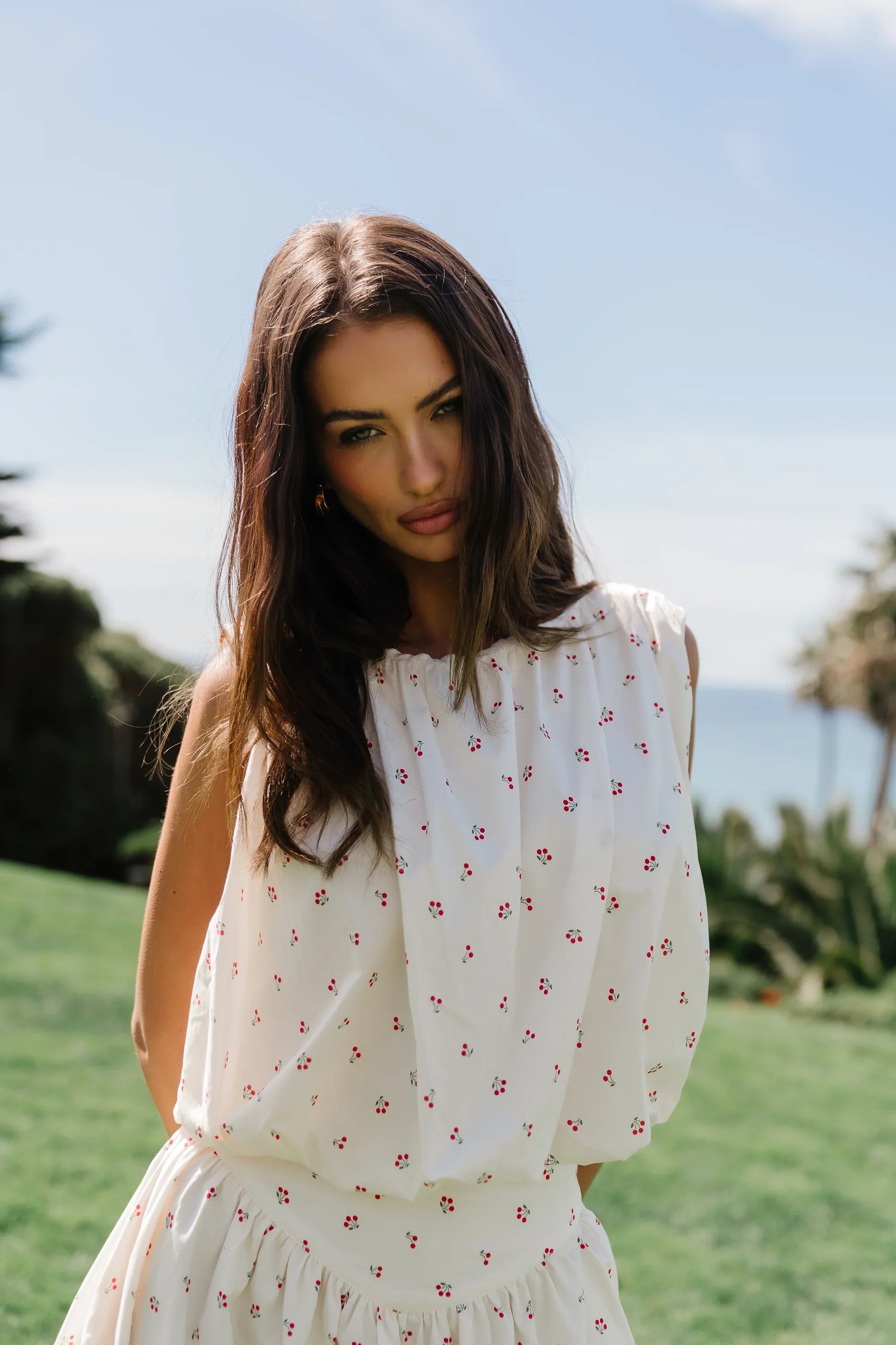 Tyla Cherry Sleeveless Blouse