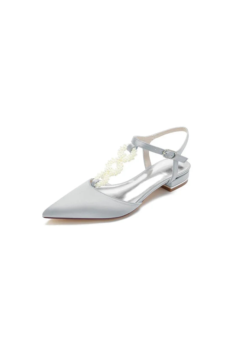Pearl Strap Pointed Toe Flats
