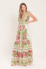ROSE VINE ROMANCE MAXI DRESS