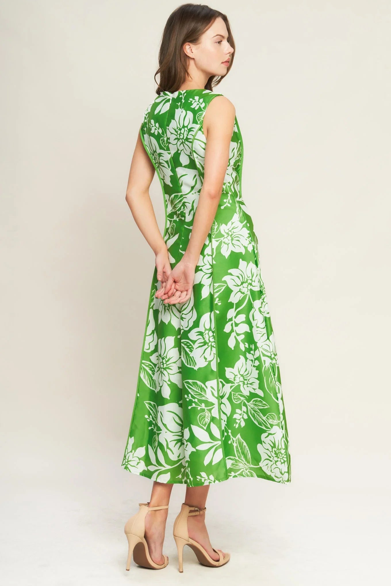 GARDEN GODDESS GREEN MIDI DRESS FINAL SALE
