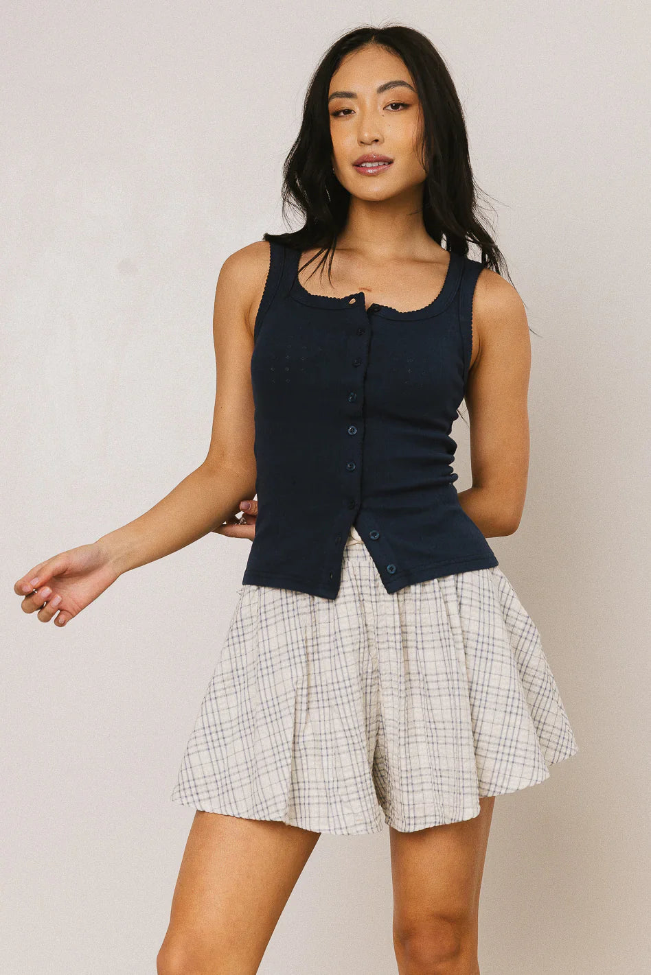 Apollo Knit Tank Top in Navy