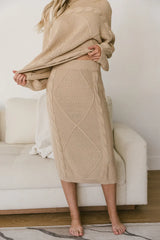 Lilly Cable Knit Skirt in Cream FINAL SALE