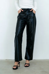 Priya Vegan Leather Wide Leg Pants FINAL SALE