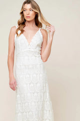 PINEAPPLE PARADISE WHITE LACE DRESS