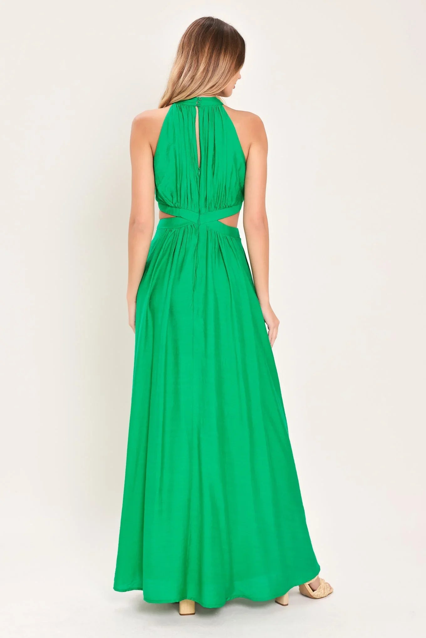 HALTER MAXI DRESS WITH SIDE CUT OUTS