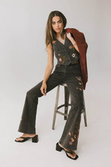 Camille Embroidered Flare Jeans FINAL SALE