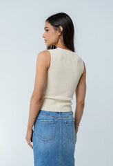 Ollie Cutout Tank Top in Yellow