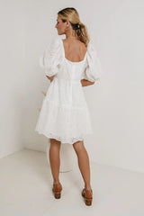 Jaime Eyelet Mini Dress in White FINAL SALE