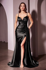 Brooklyn Gown Satin Fit Flare Formal Evening Dress