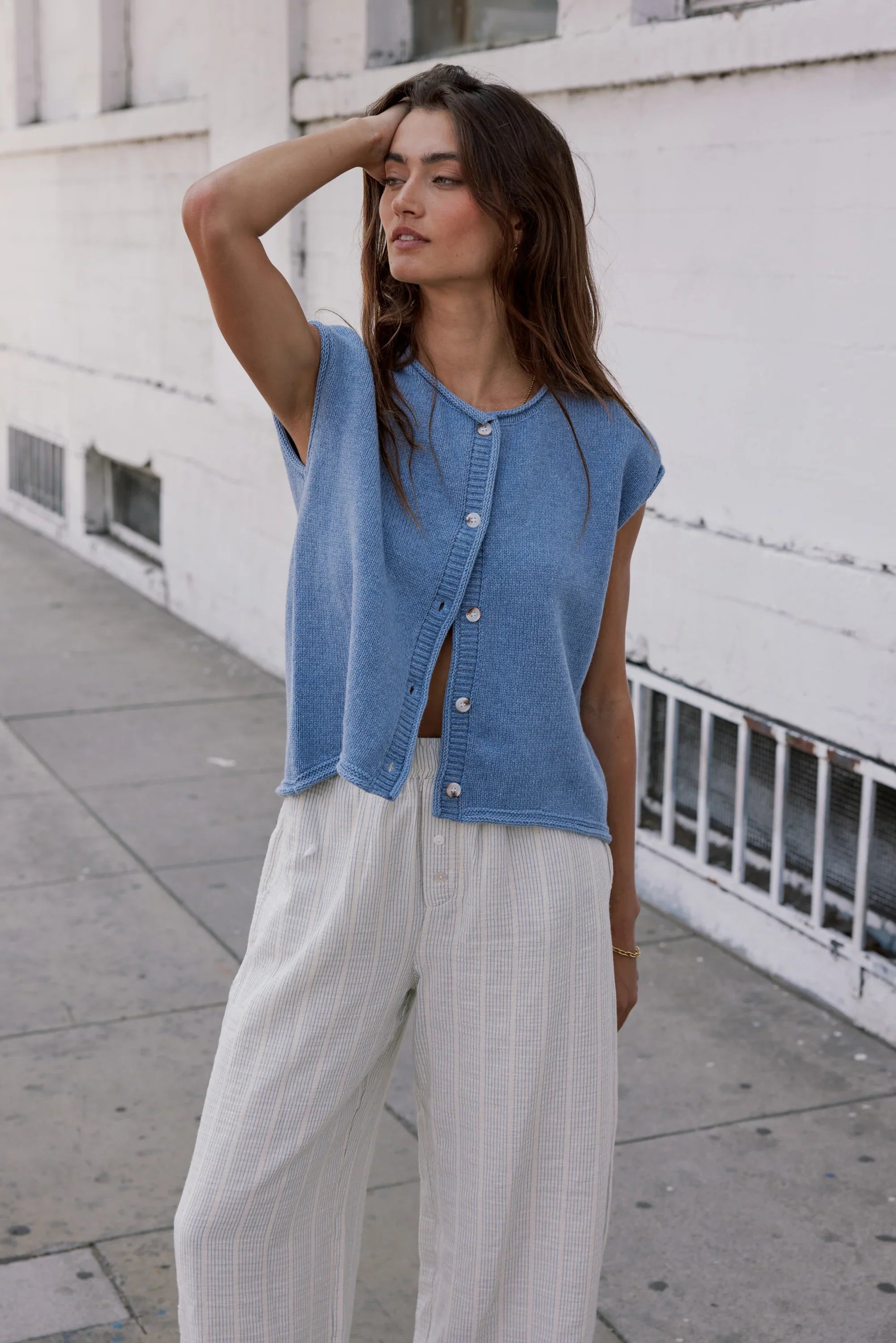 Paige Knit Sweater in Blue