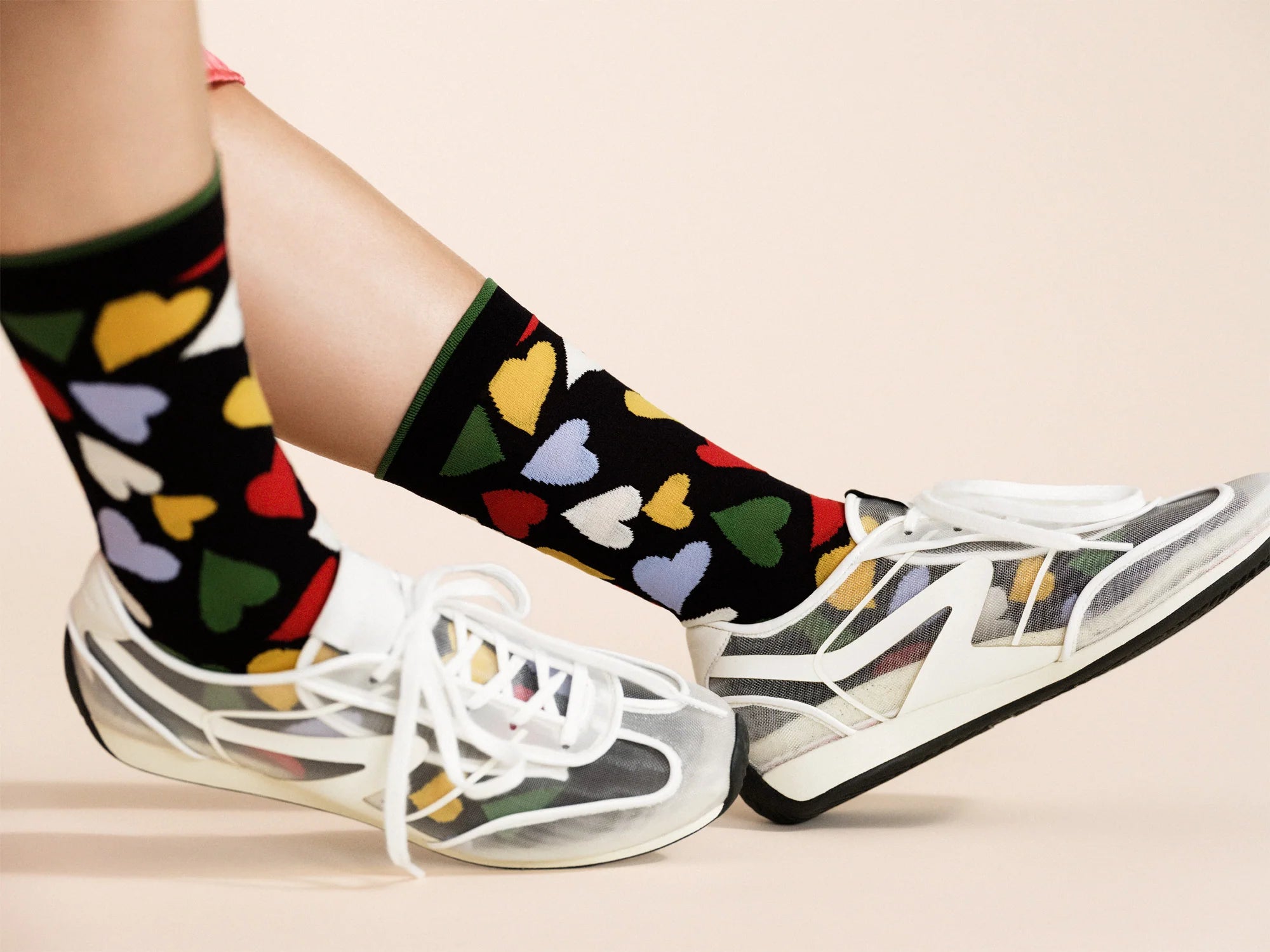 Terrazzo Hearts Sheer Crew