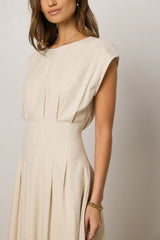 Isla Midi Dress in Oatmeal FINAL SALE