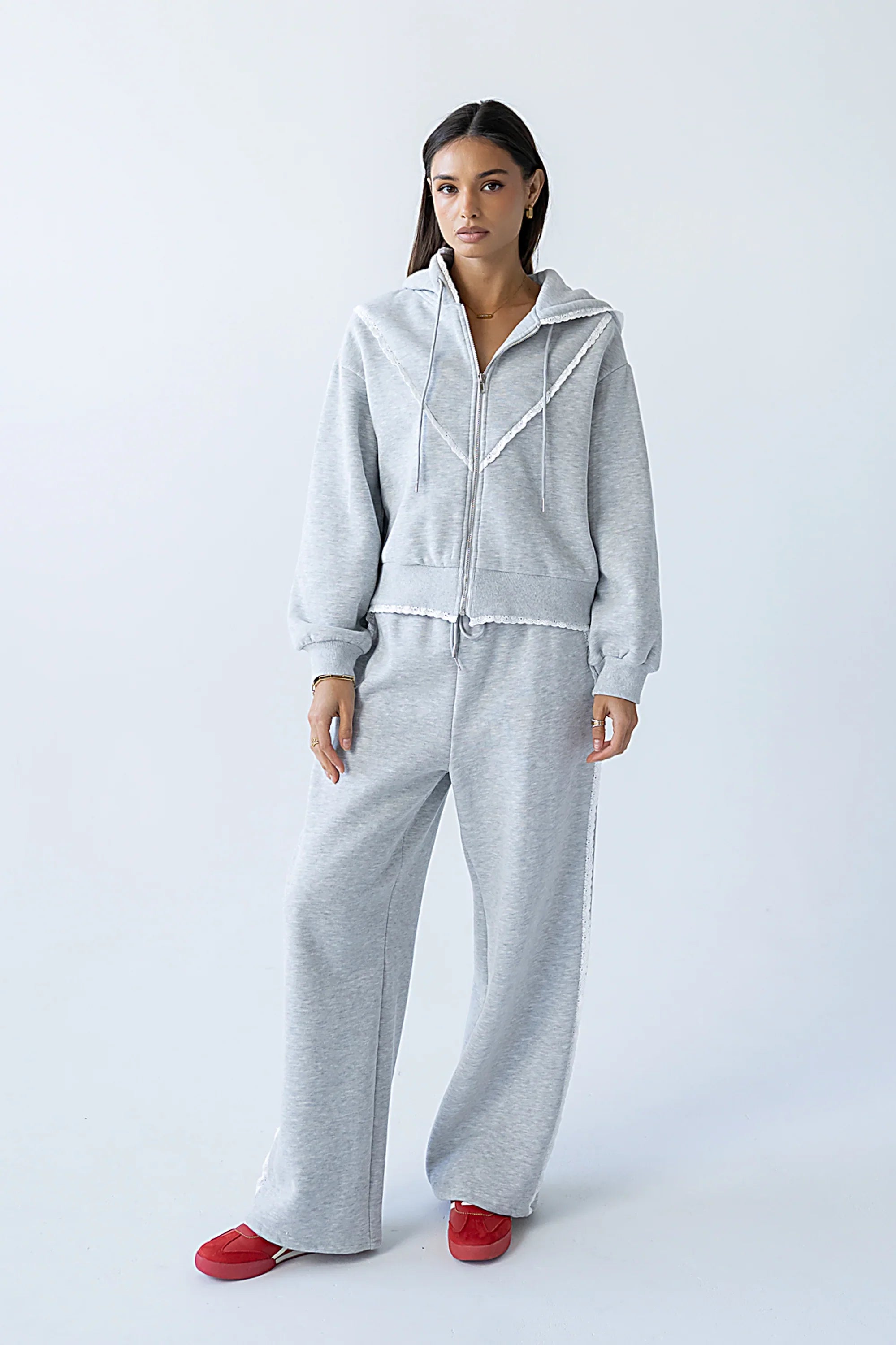 Sydney Lace Trim Zip Up