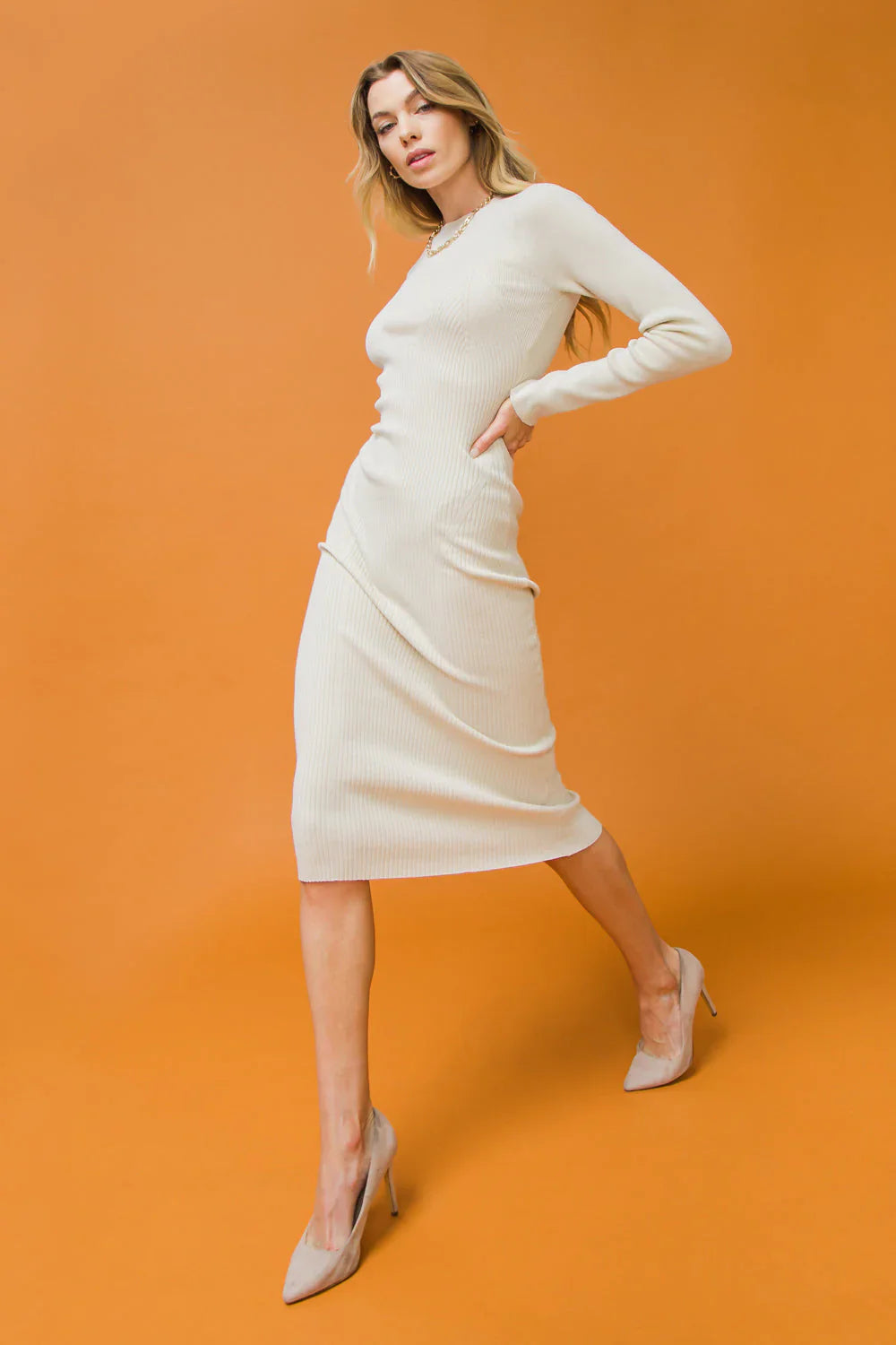 BE WITH YOU SWEATER MIDI DRESS FINAL SALE