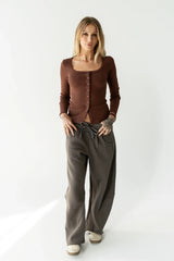 Pura Knit Top in Brown