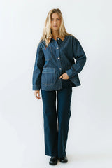 Natasha Wide Leg Jeans in Navy