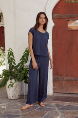 Jaylen Wide Leg Pants in Navy FINAL SALE