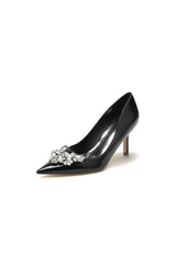 Shiny High Heels with Crystal Embellishments
