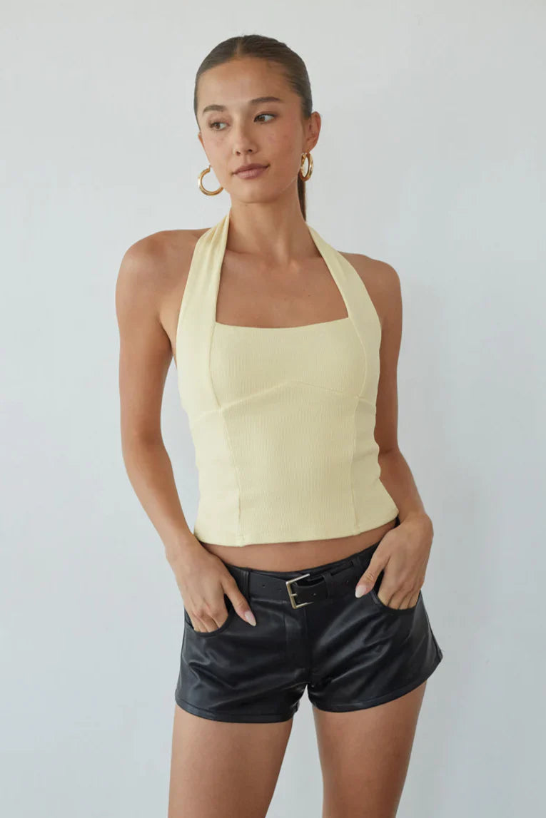 Tavi Ribbed Halter Top