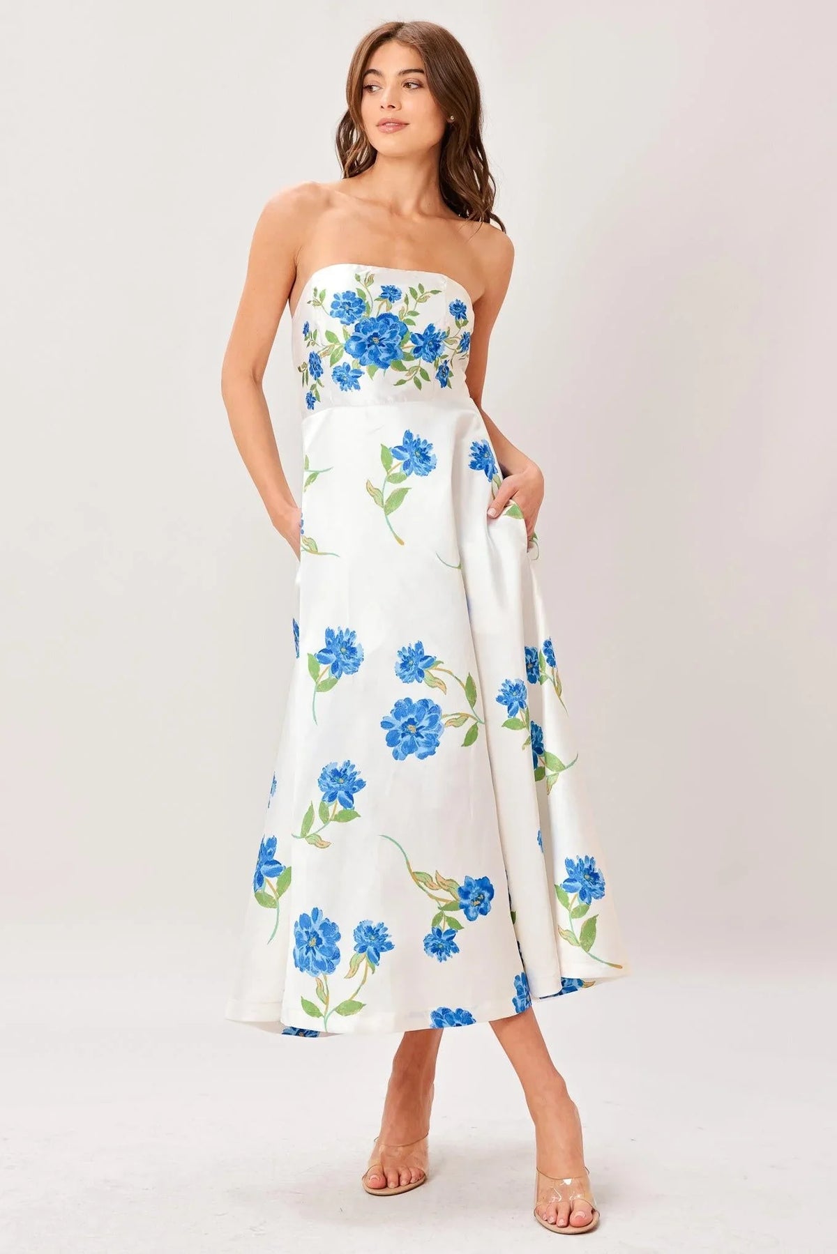GARDEN MUSE FLORAL MIDI DRESS