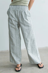 Indiana Striped Pants in Olive