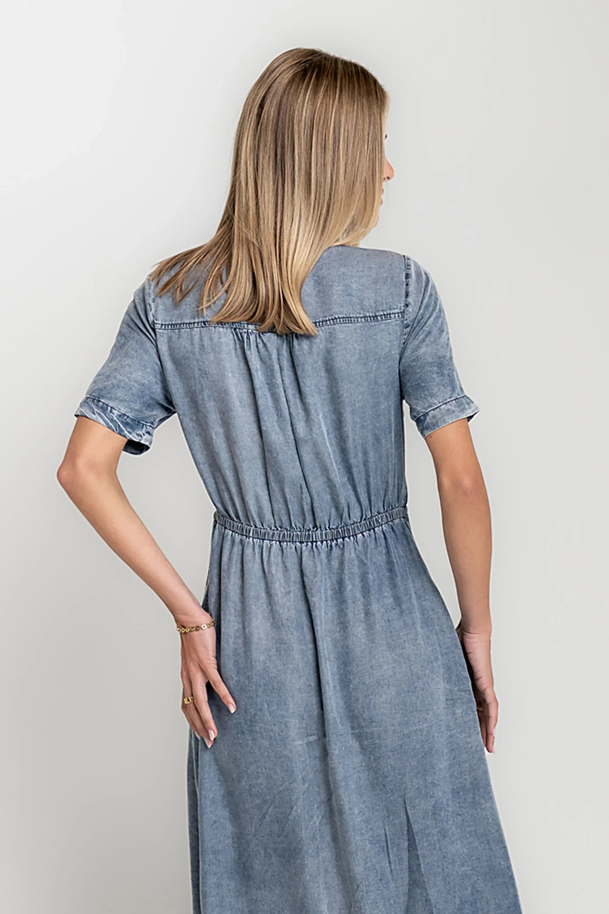 Tatum Denim Wrap Midi Dress