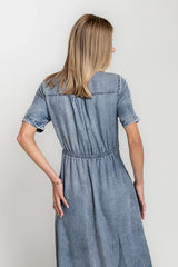 Tatum Denim Wrap Midi Dress