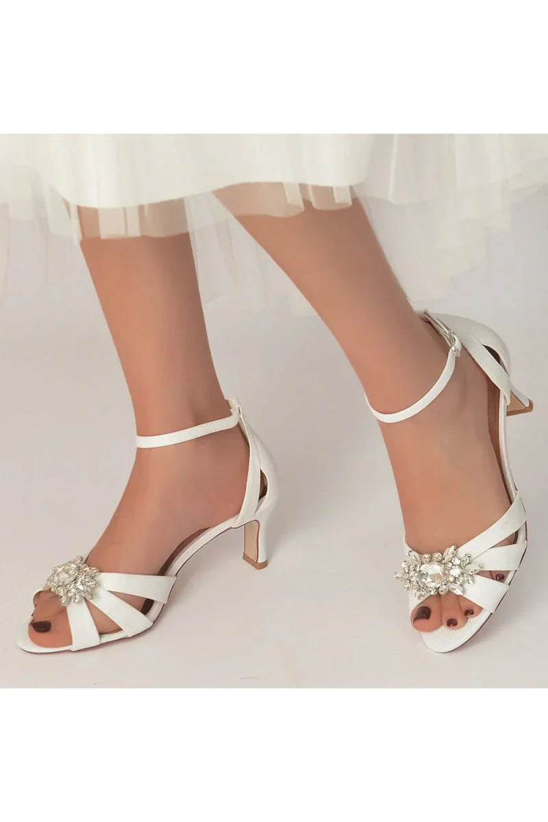 Open Toe Glitter Toe Ankle Strap Hollow out Stiletto Heels