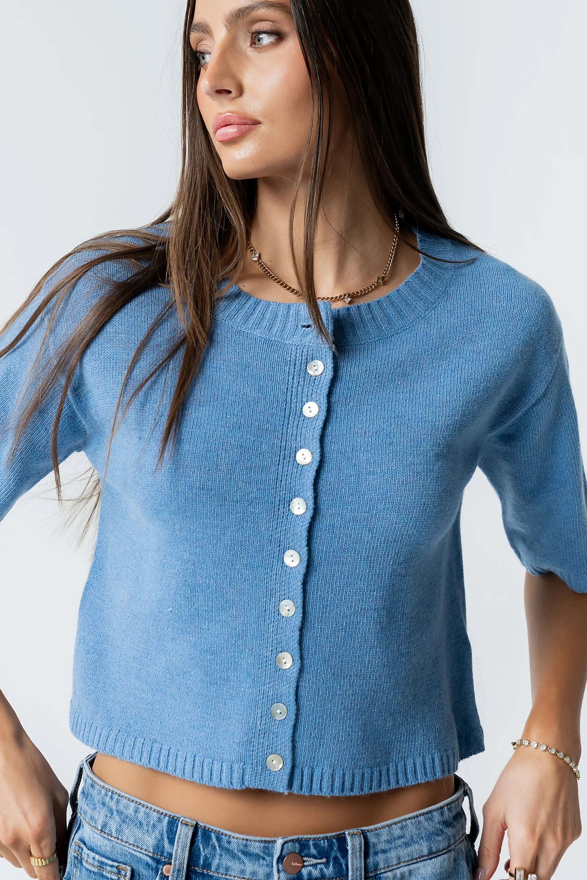 Macey Knit Sweater in Blue
