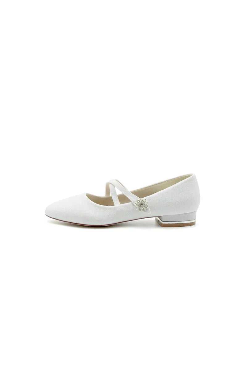 White Pointed Toe Wedding Flats