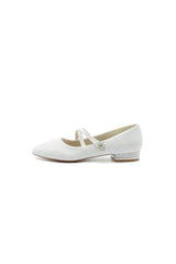 White Pointed Toe Wedding Flats