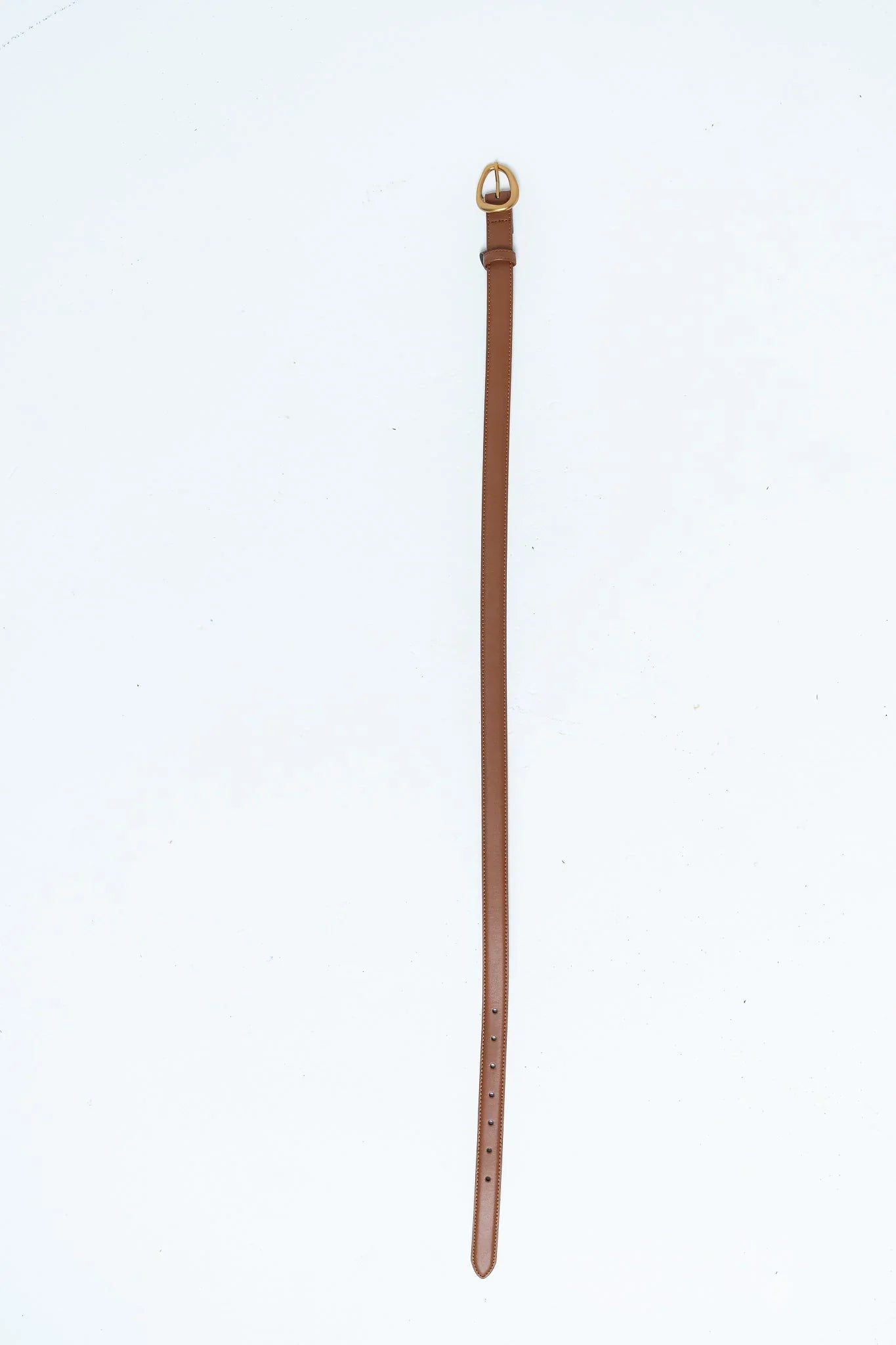 Delia Brushed Gold Belt in Tan