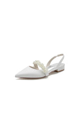 Pearl Strap Slingback Sequin Pointed Toe Flats