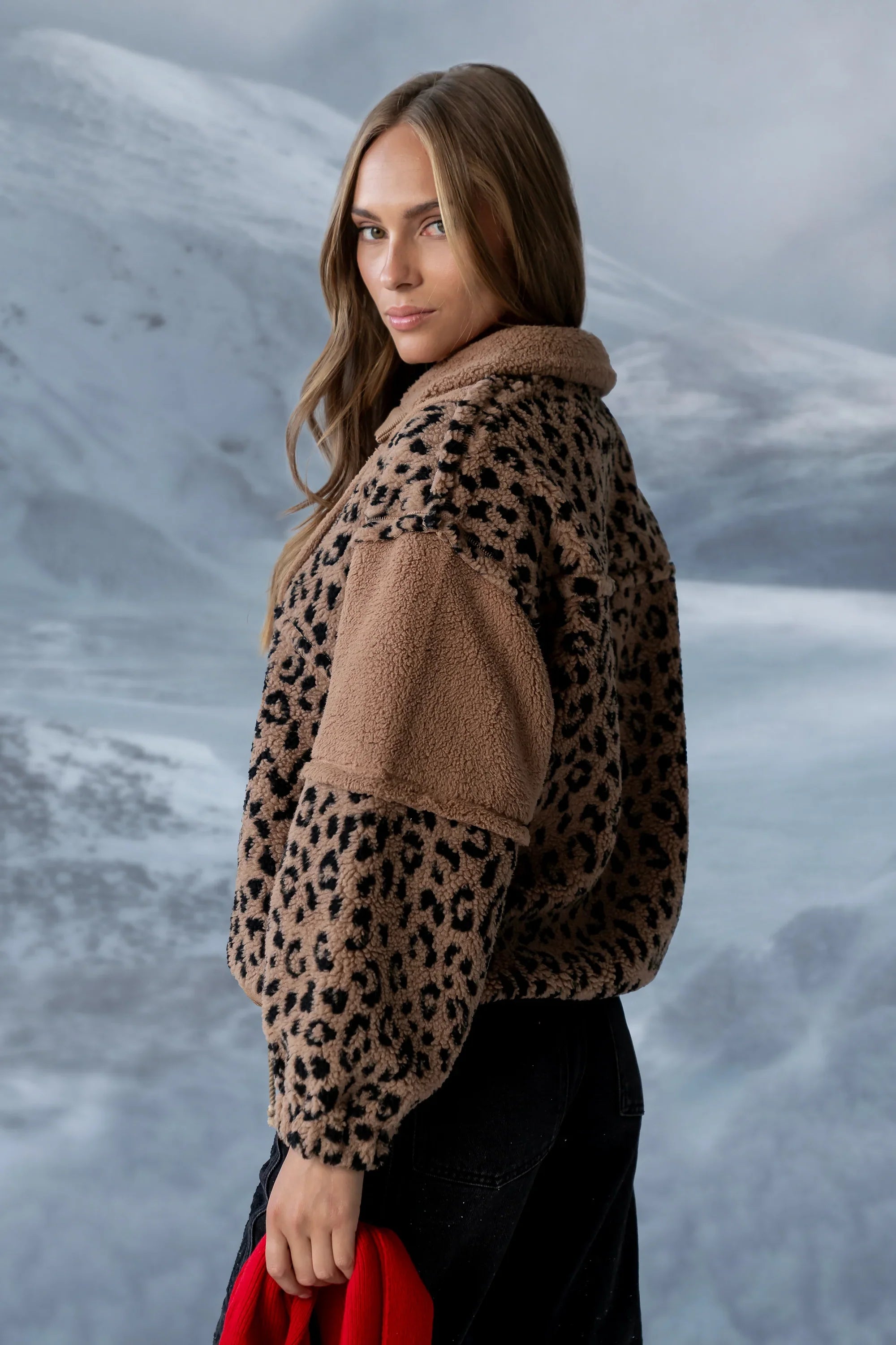 Maria Oversized Sherpa Jacket in Leopard FINAL SALE