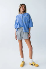 Liam Oversized Top in Blue