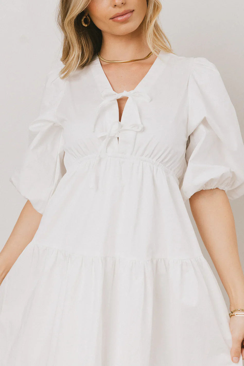 Nadia Midi Dress in Cream FINAL SALE