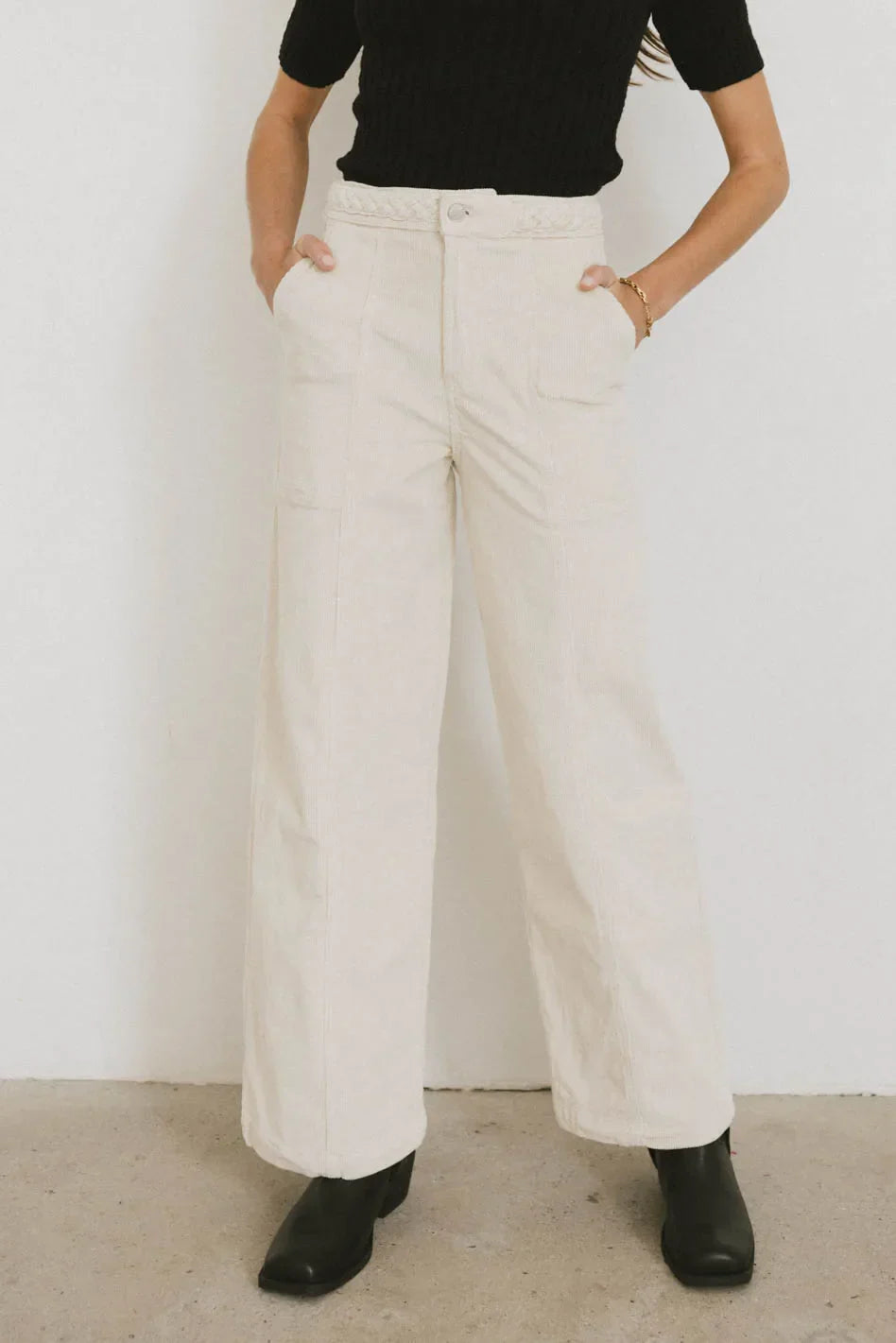 Ariella Corduroy Pants in Ivory FINAL SALE