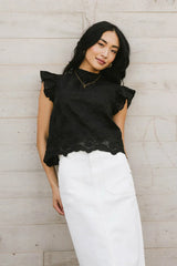 Fia Embroidered Blouse in Black FINAL SALE