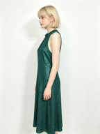Emerald Sequin Halter Midi Dress