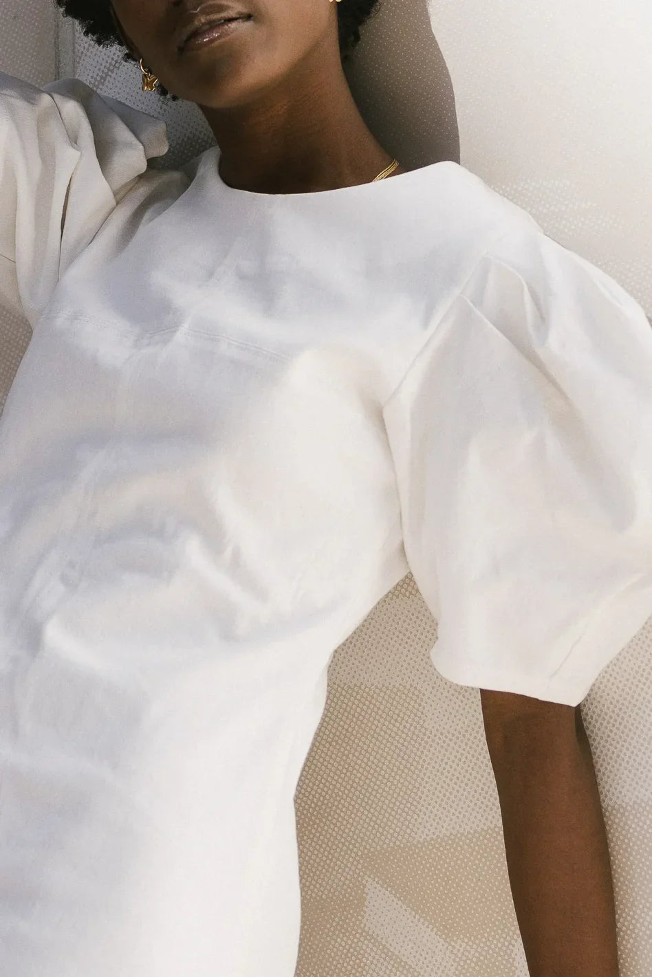 Campbell Denim Dress in Cream FINAL SALE