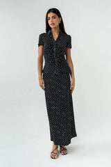 Malia Polka Dot Collared Blouse