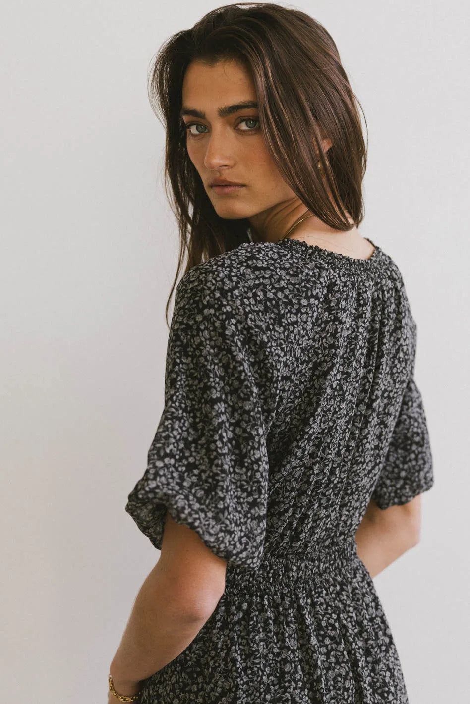 Allorah Ditsy Floral Midi Dress FINAL SALE