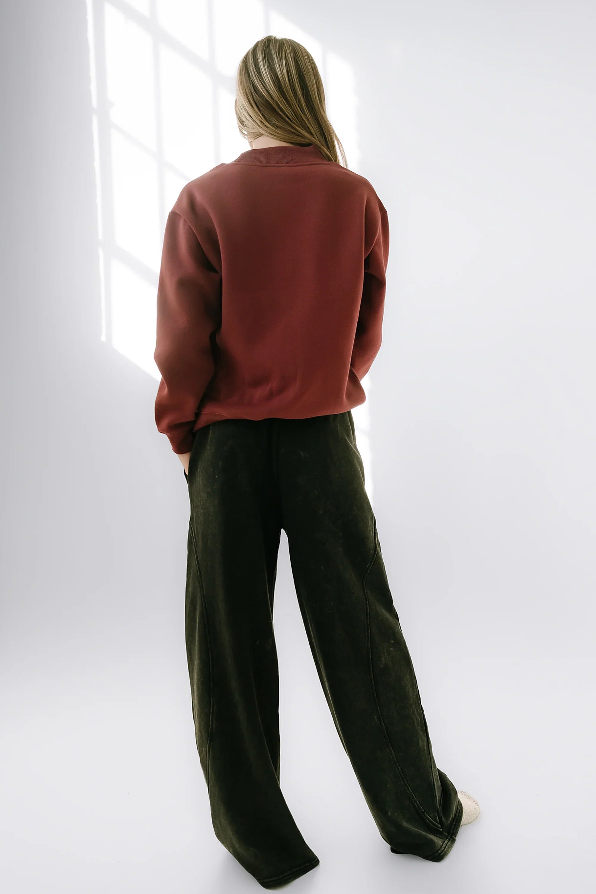 Marie Oversized Sweatshirt in Burgundy