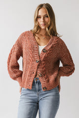 Brett Oversized Cardigan in Brick FINAL SALE