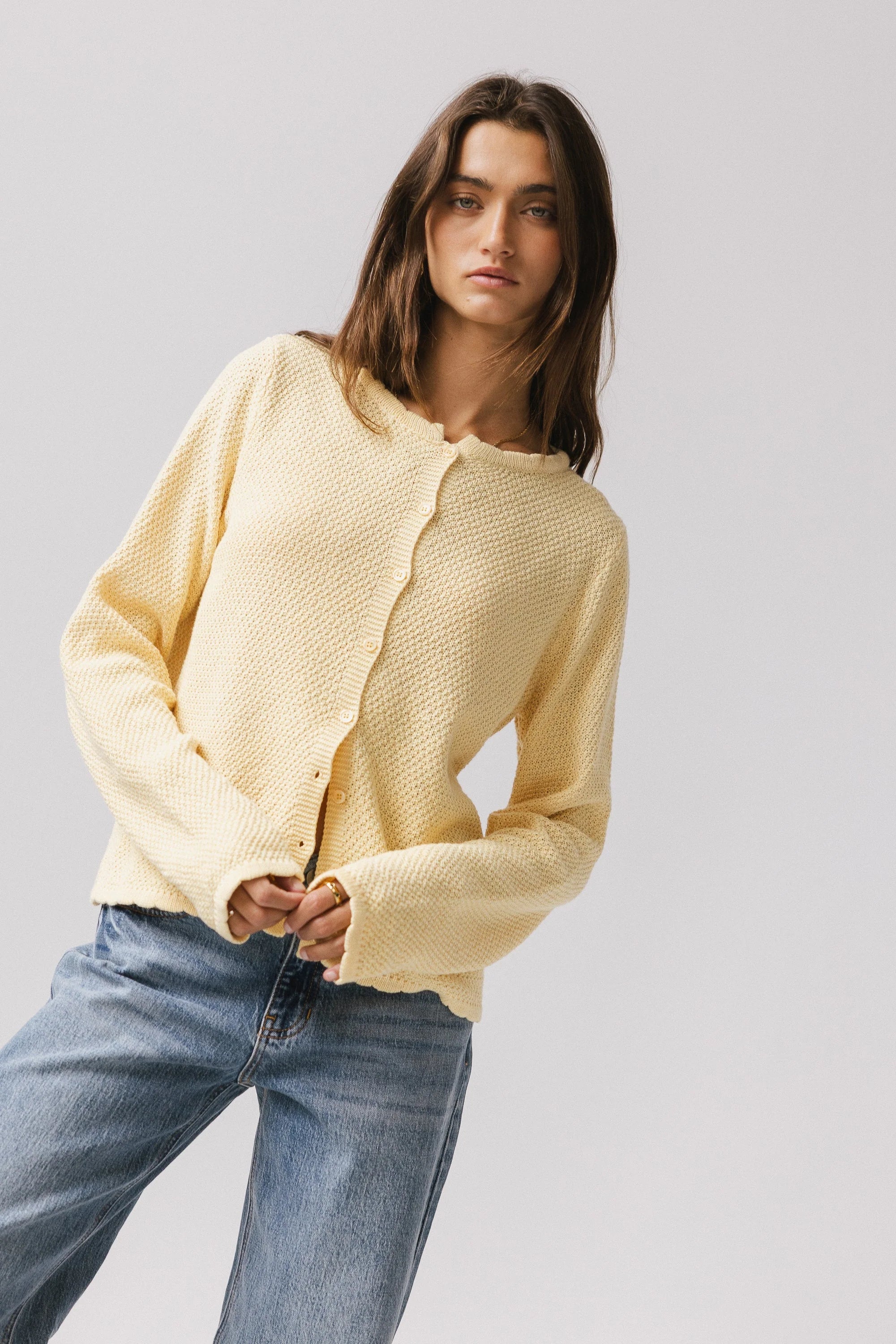 Azuline Knit Cardigan in Yellow FINAL SALE
