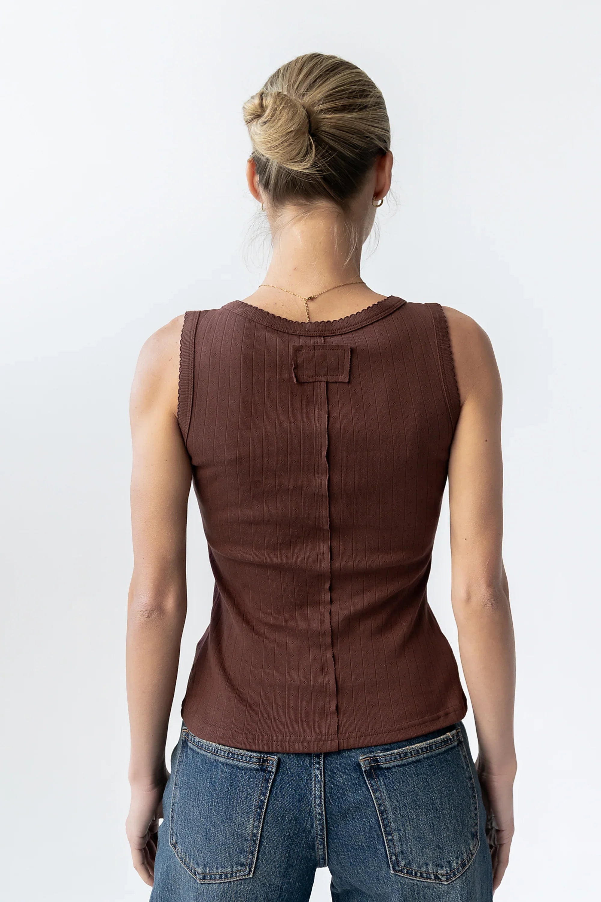 Apollo Knit Tank Top in Brown